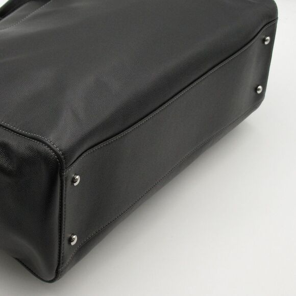 Chanel Metal Fittings Silver Leather Black Tote Bag 2-way Shoulder Bag - Picture 4 of 6